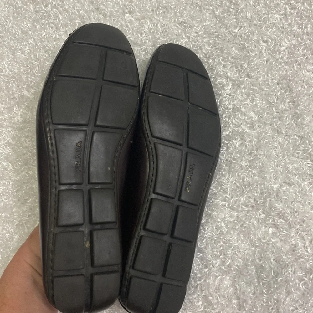 Prada Brown Leather Penny Loafers